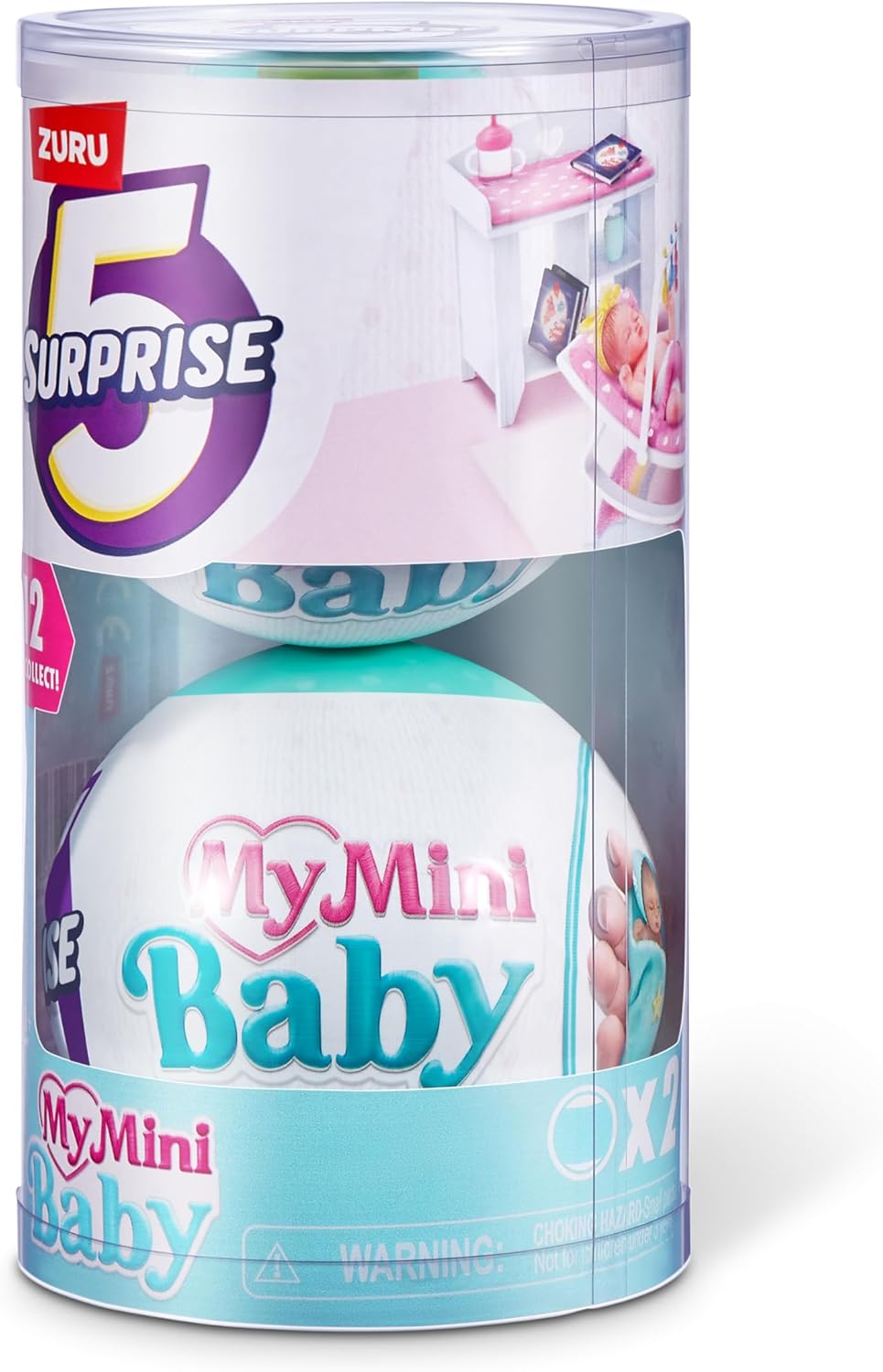 5 Surprise My Mini Baby Series 1 (2 Pack) by ZURU, Collectible Mystery Capsule, Toy for Girls, Realistic Miniature Baby, Playset and Accessories 24hrsmart